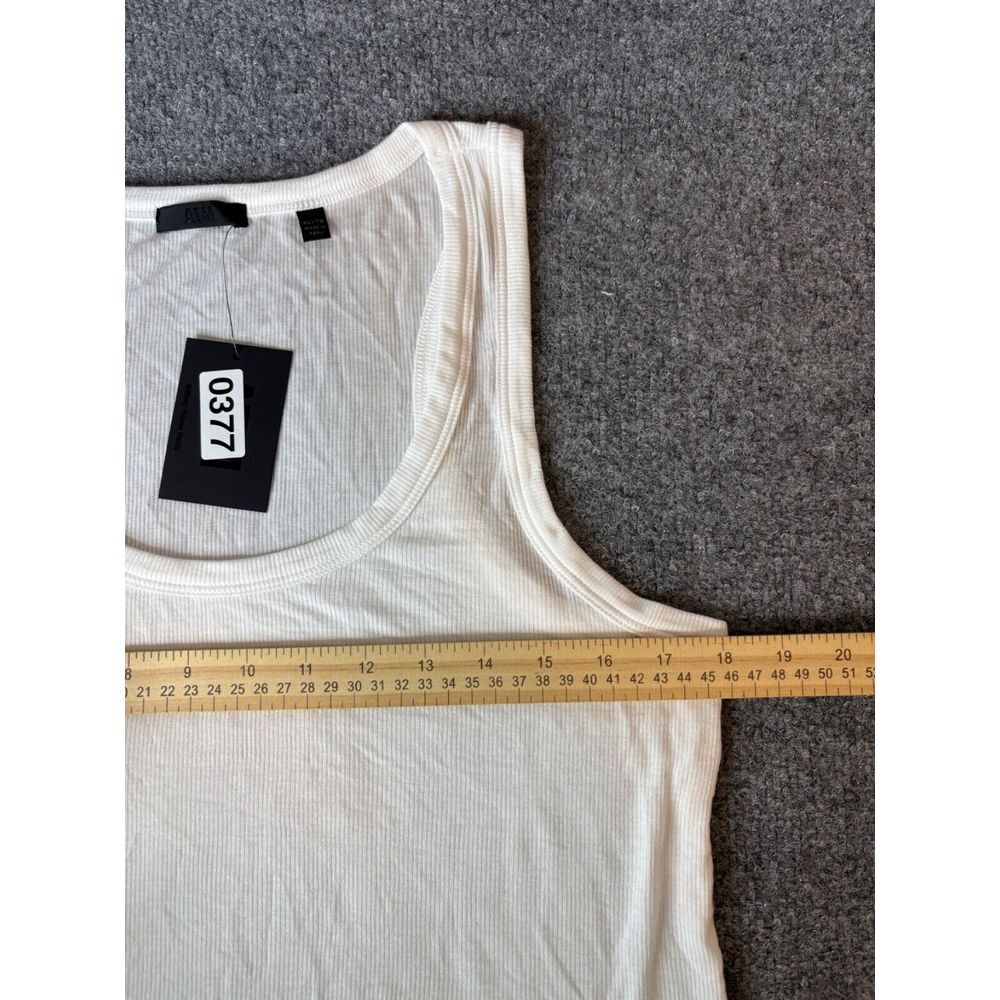 ATM Tank Top Women X Large White Melillo Ribbed Boy Basic Tank Top XL AW1176JAY - Picture 3 of 8